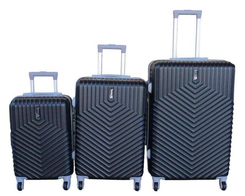 SMTE 3-Piece Travel Luggage Suitcase Bag Set-Stylish, And Convenient - Black with keychain