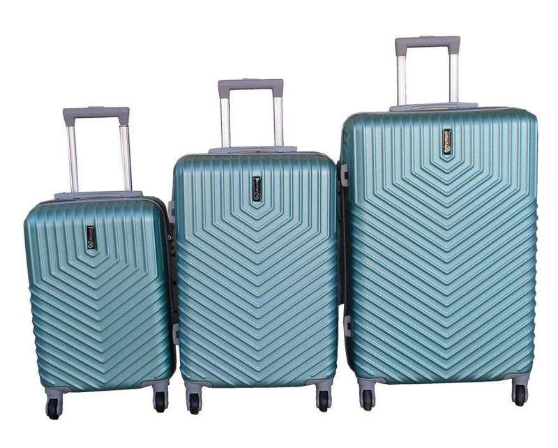 SMTE 3-Piece Travel Luggage Suitcase Bag Set-Stylish, and Convenient-Green with keychain