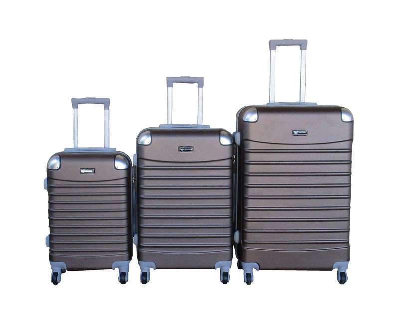 SMTE 3-Piece Travel Luggage Suitcase Bag Set-Stylish, and Convenient - Brown with keychain