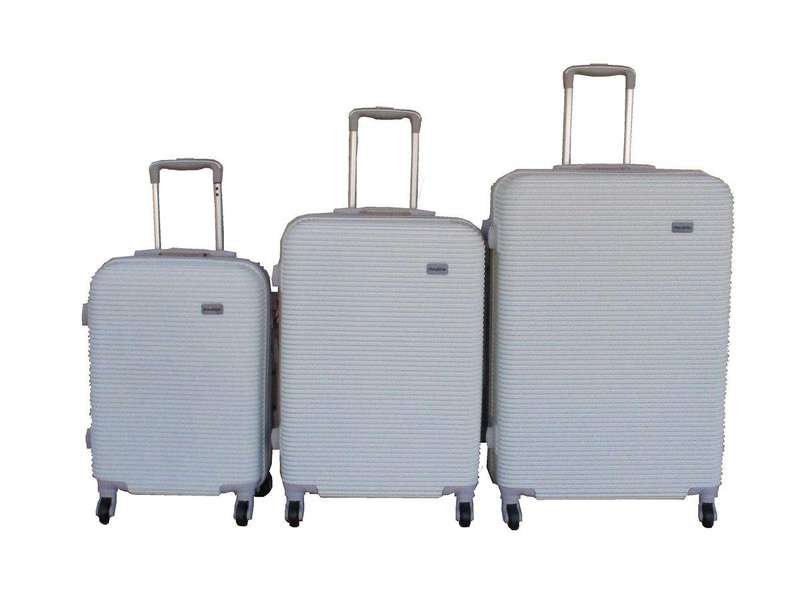 SMTE 3-Piece Travel Luggage Suitcase Bag Set-Stylish, and Convenient-Cream White with keychain