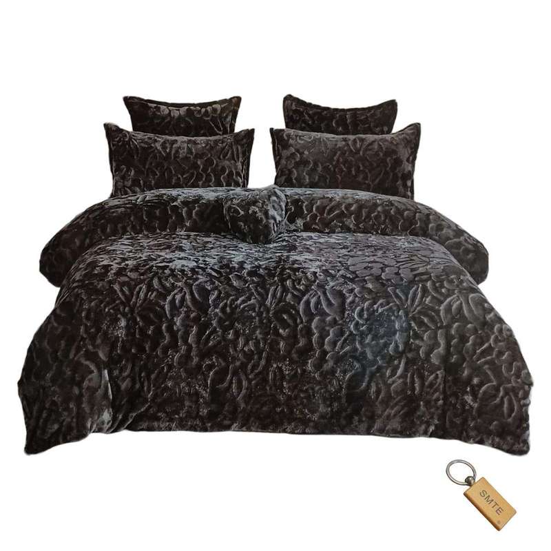 SMTE Fiber Haven - 6-Piece Quilt Cover Set and Keyring - Black with keychain