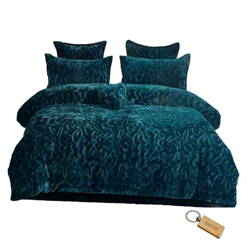 SMTE Fiber Haven - 6-Piece Quilt Cover Set and Keyring - Blue with keychain