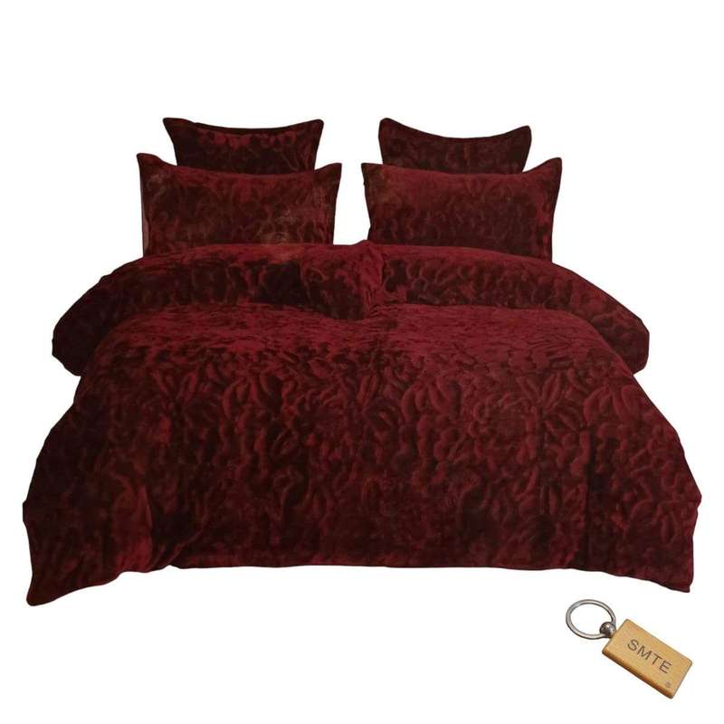 SMTE Fiber Haven - 6-Piece Quilt Cover Set and Keyring - Red with keychain