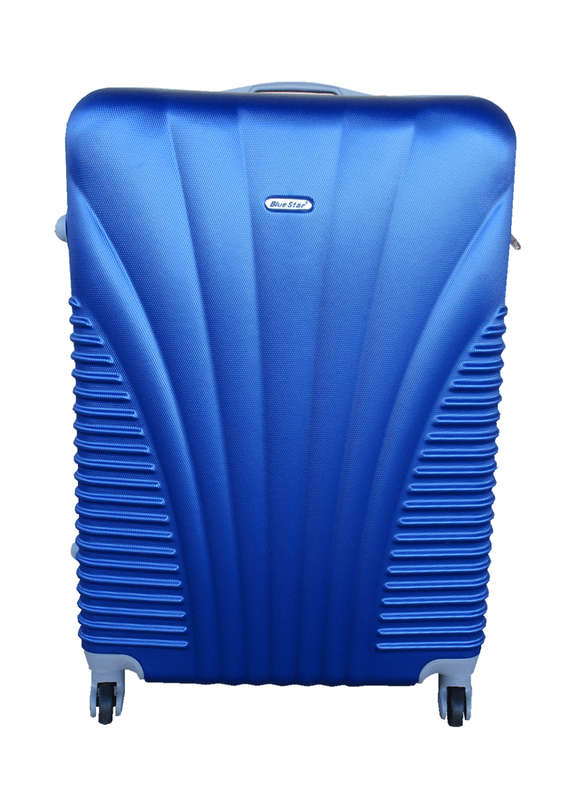 SMTE Blue Star 1 Piece Hard Outer Shell Luggage 28" - Blue with keychain