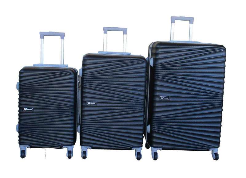 SMTE 3-Piece Travel 28-Inch Luggage Suitcase Bag Set - Stylish - Black with keychain