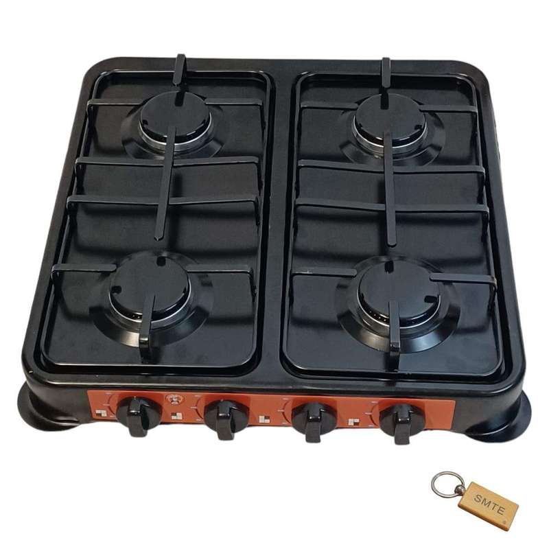 SMTE 4-Plate Gas Stove With Stainless Steel Finish-Ges-d20 sk-k2+Smte Keyring with keychain