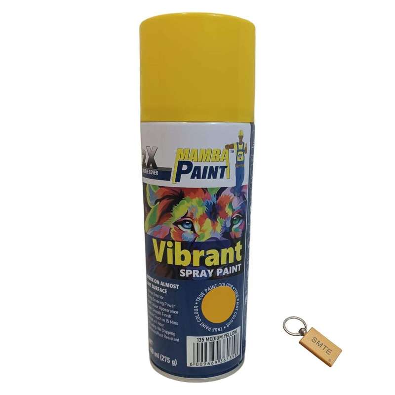 SMTE 135 Medium Yellow Spray Paint 400ml -Sk-g3 +Smte Keyring with keychain