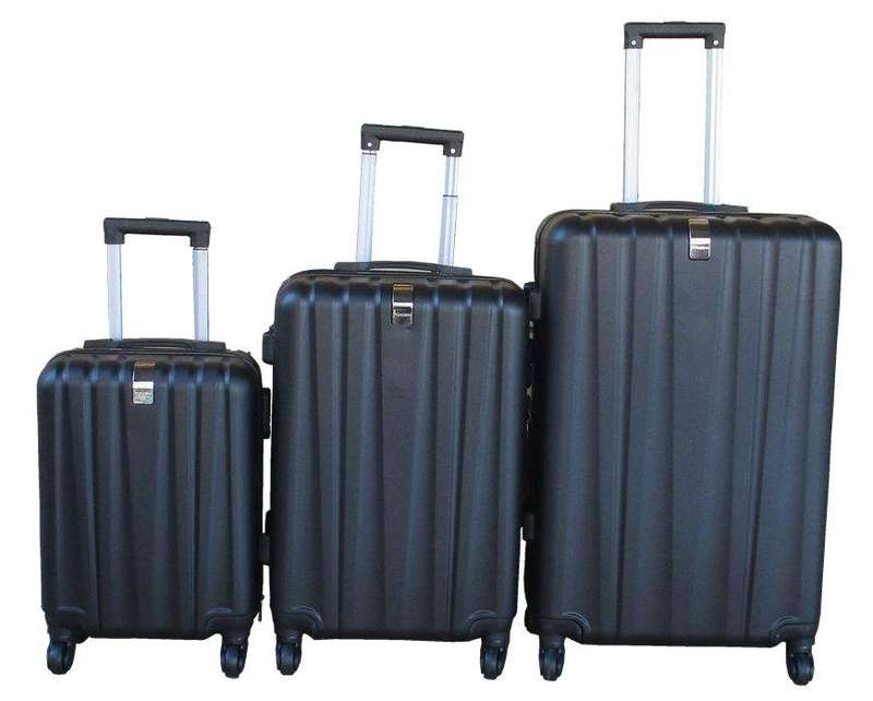 SMTE 3-Piece Travel 28-Inch Luggage Suitcase Bag Set - Stylish - Black with keychain