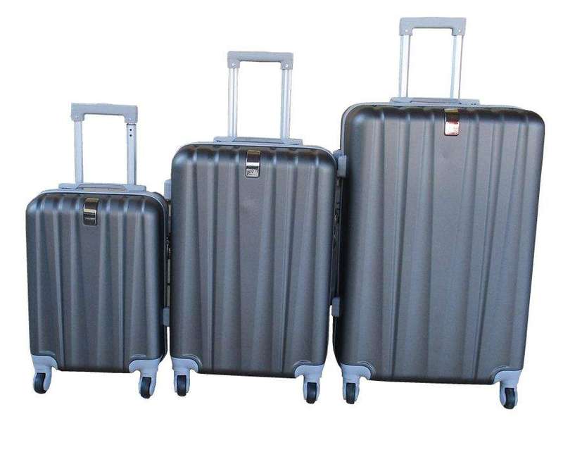 SMTE 3-Piece Travel 28-Inch Luggage Suitcase Bag Set - Stylish - Brown with keychain