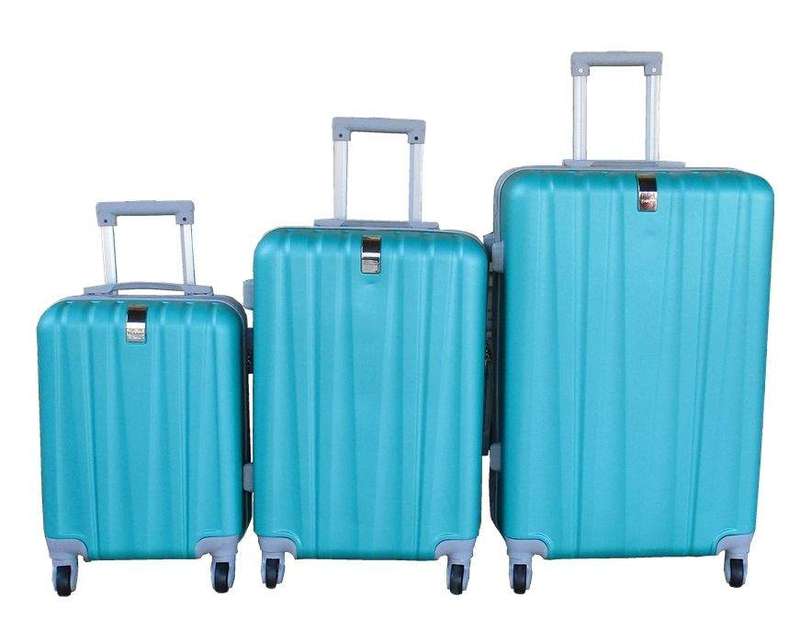 SMTE 3-Piece Travel 28-Inch Luggage Suitcase Bag Set - Stylish - Green with keychain