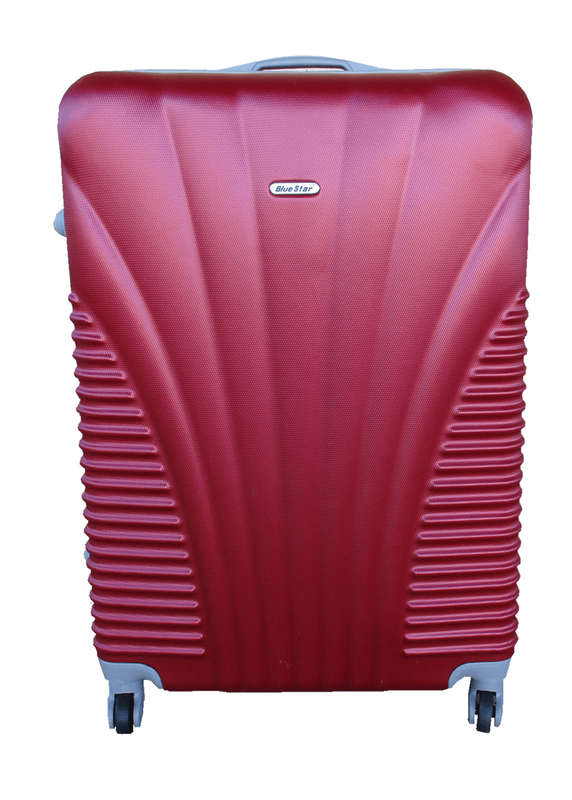 SMTE Blue Star 1 Piece Hard Outer Shell Luggage 28" - Red with keychain