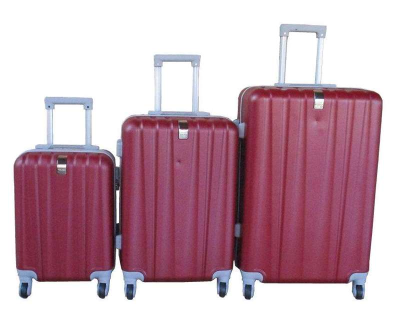 SMTE 3-Piece Travel 28-Inch Luggage Suitcase Bag Set - Stylish - Red with keychain