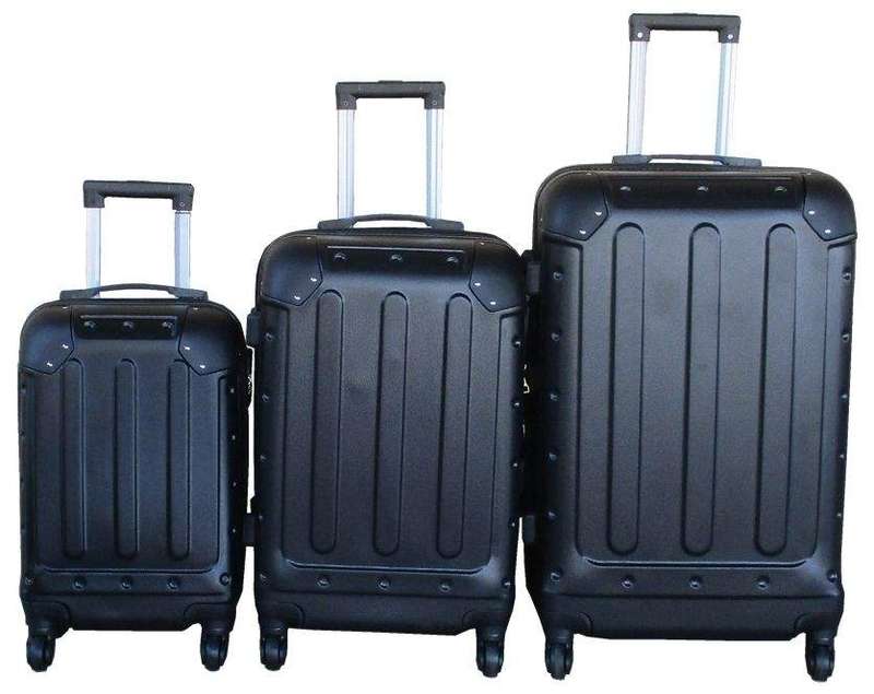 SMTE 3-Piece Travel 28-Inch Luggage Suitcase Bag Set - Stylish - Black with keychain