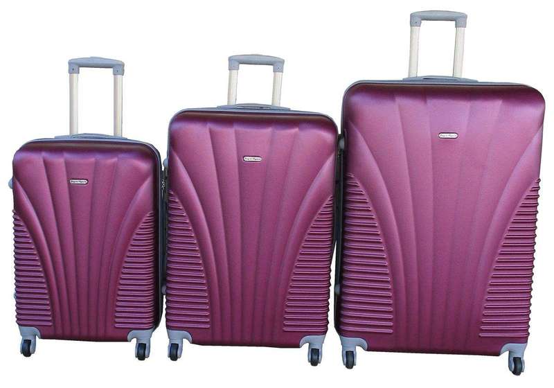 SMTE 3-Piece Travel 28-Inch Luggage Suitcase Bag Set - Stylis - Dark Purple with keychain