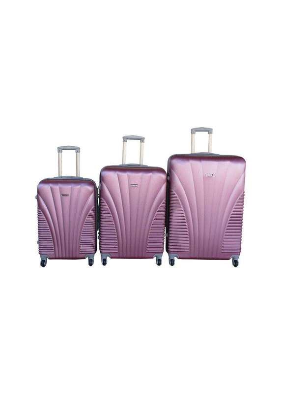 SMTE 3-Piece Travel 28-Inch Luggage Suitcase Bag Set - Stylis - Pink with keychain