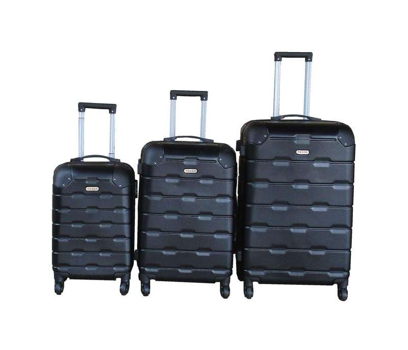 SMTE 3-Piece Travel 27-Inch Luggage Suitcase Bag Set - Stylish - Black with keychain