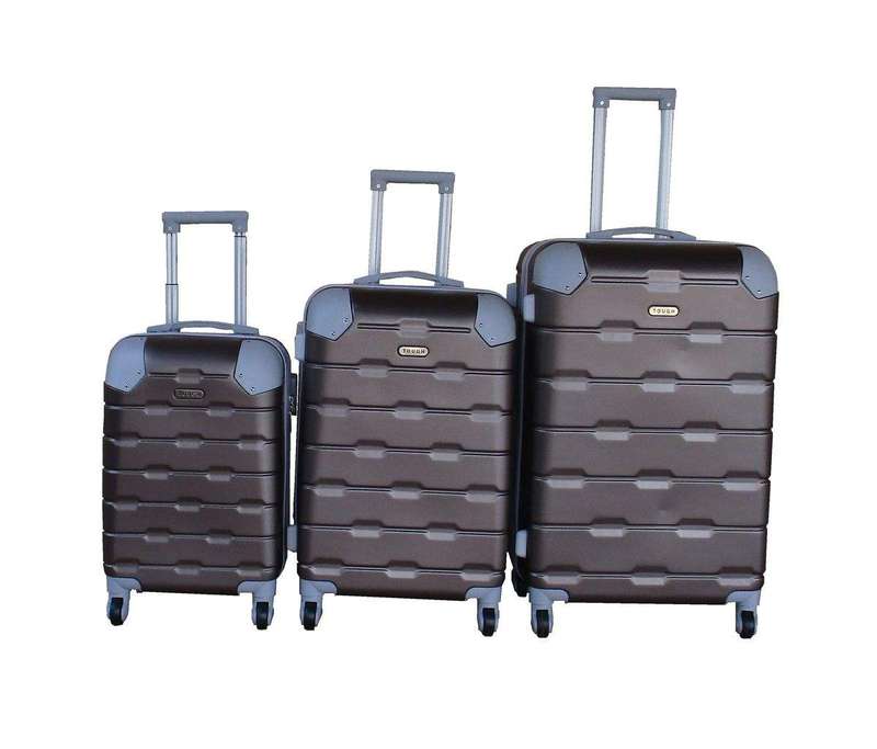 SMTE 3-Piece Travel 27-Inch Luggage Suitcase Bag Set - Stylish - Brown with keychain