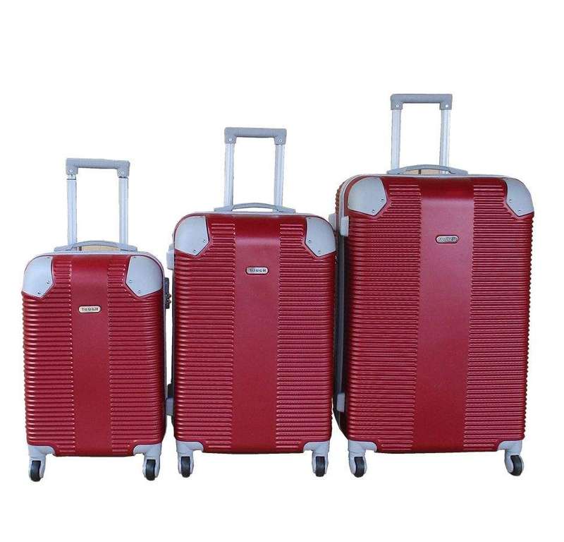 SMTE Travel 28-Inch Luggage Suitcase Bag Set - Stylish - 3-Piece - Maroon with keychain