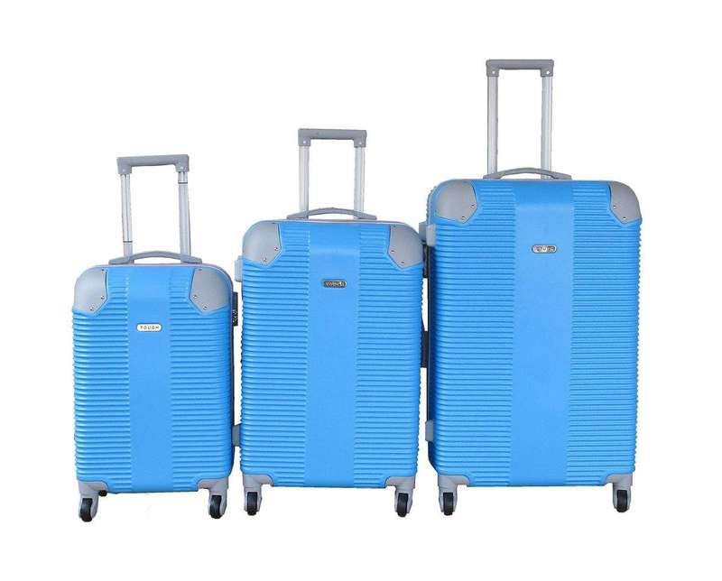 SMTE Travel 28-Inch Luggage Suitcase Bag Set - Stylish - 3-Piece - S-Blue with keychain