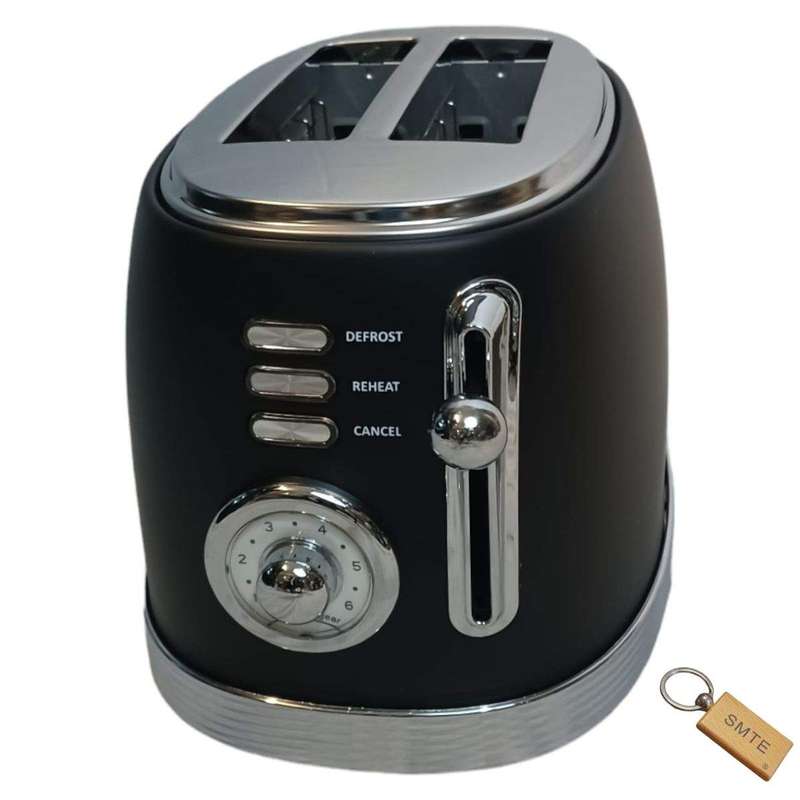 SMTE Sleek and Efficient 2-Slice Toaster for Perfect Breakfasts+Smte keyring with keychain