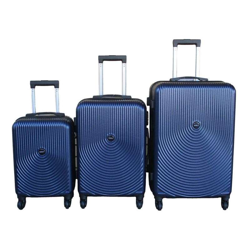 SMTE 3-Piece Travel 27-Inch Luggage Suitcase Bag Set - Stylish - Navy with keychain