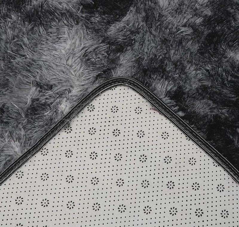 SMTE Large Premium Fluffy Carpet/Rug - Grey Mix with keychain