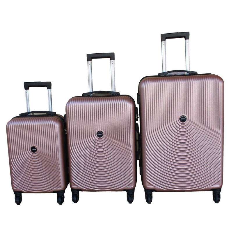 SMTE 3-Piece Travel 27-Inch Luggage Suitcase Bag Set - Stylish - Rose Gold with keychain
