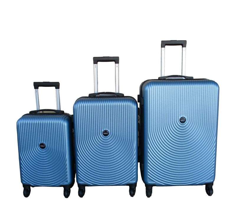 SMTE 3-Piece Travel 27-Inch Luggage Suitcase Bag Set - Stylish - S- Blue with keychain