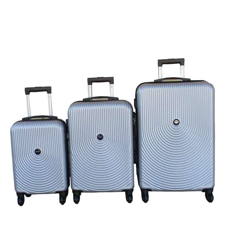 SMTE 3-Piece Travel 27-Inch Luggage Suitcase Bag Set - Stylish - Silver with keychain