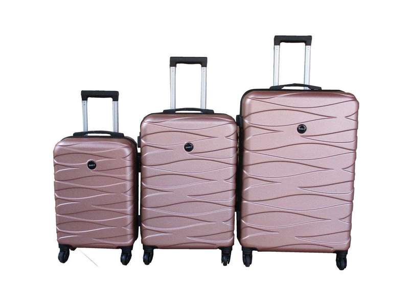 SMTE 3-Piece Travel 28-Inch Luggage Suitcase Bag Set - Stylish - Rose Gold with keychain