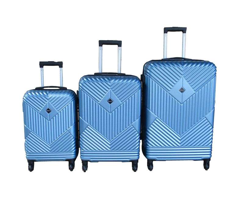 SMTE 3-Piece Travel 28-Inch Luggage Suitcase Bag Set - Stylish - S-Blue with keychain