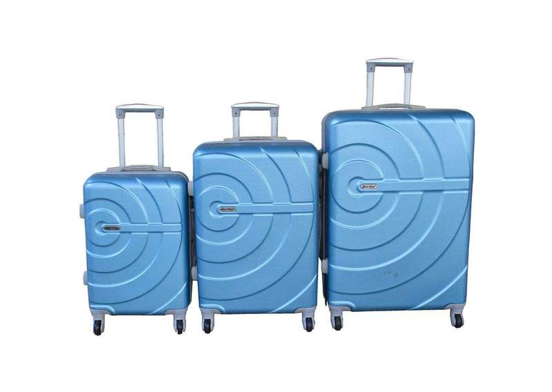 SMTE 3-Piece Travel 28-Inch Luggage Suitcase Bag Set - Stylish - Blue with keychain