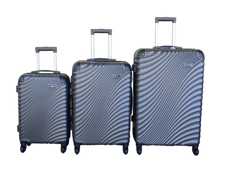 SMTE 3 Piece Travel 30-Inch Luggage Suitcase Bag Set - Stylish - D-Grey with keychain