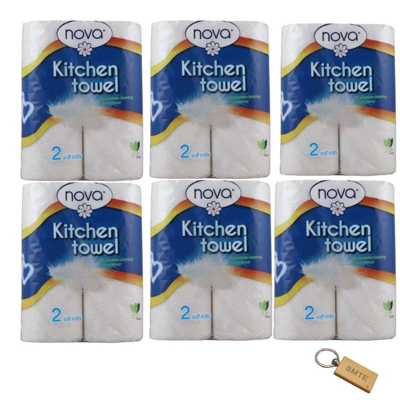 SMTE Quality Paper Towel-Kitchen Towel-12Rolls - 50Sheets with SMTE Keychain