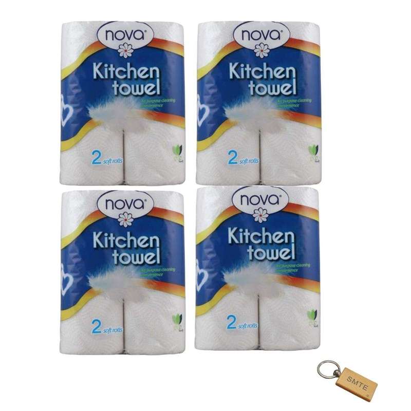 SMTE Quality Paper Towel-Kitchen Towel-8Rolls - 50Sheets with SMTE Keychain