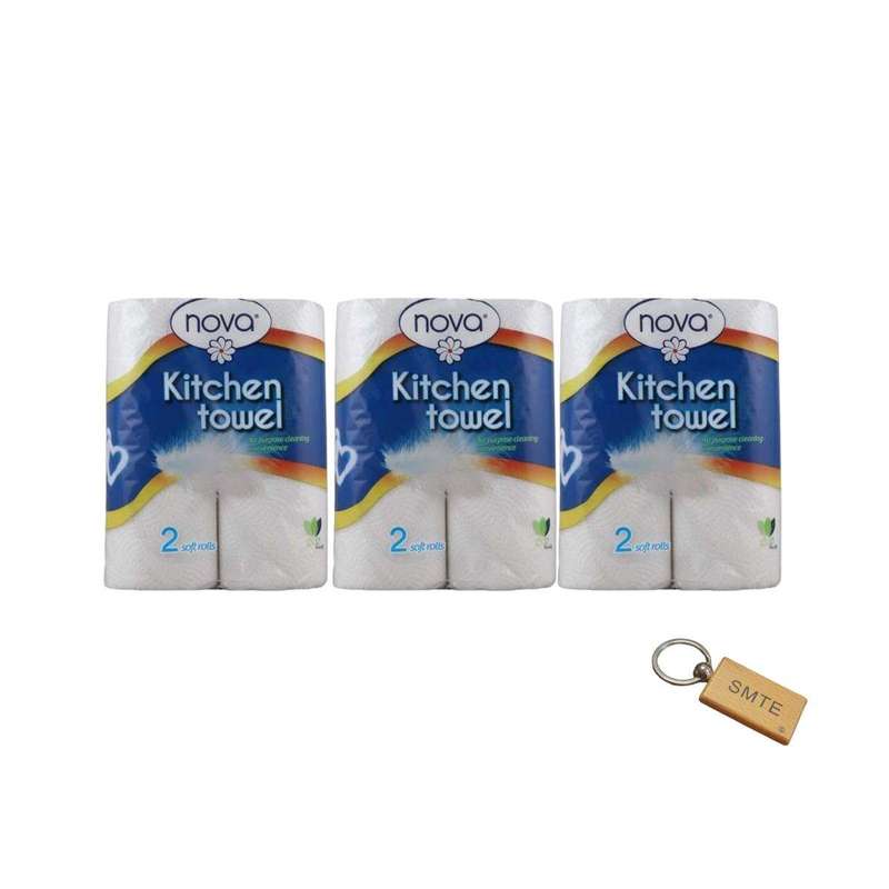 SMTE Quality Paper Towel-Kitchen Towel-6Rolls - 50Sheet with SMTE Keychain