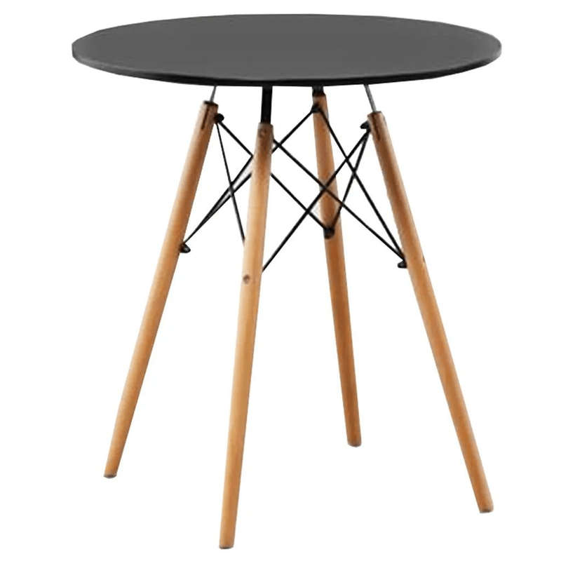 SMTE 75cm Round Dining Table For Small Space - Black with keychain
