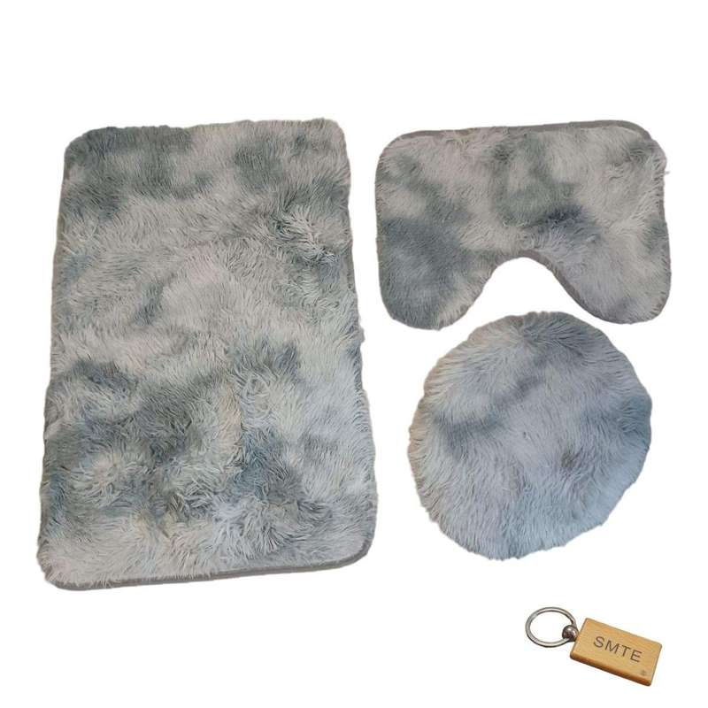 Smte-Sumptuous Comfort: Plush and Fluffy Toilet Seat Cover+Smte Keyring - Silver Mix with keychain