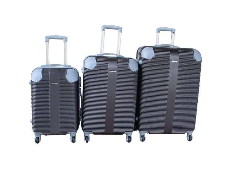 SMTE 3-Piece Travel 28-Inch Luggage Suitcase Bag Set - Stylis - Brown with keychain