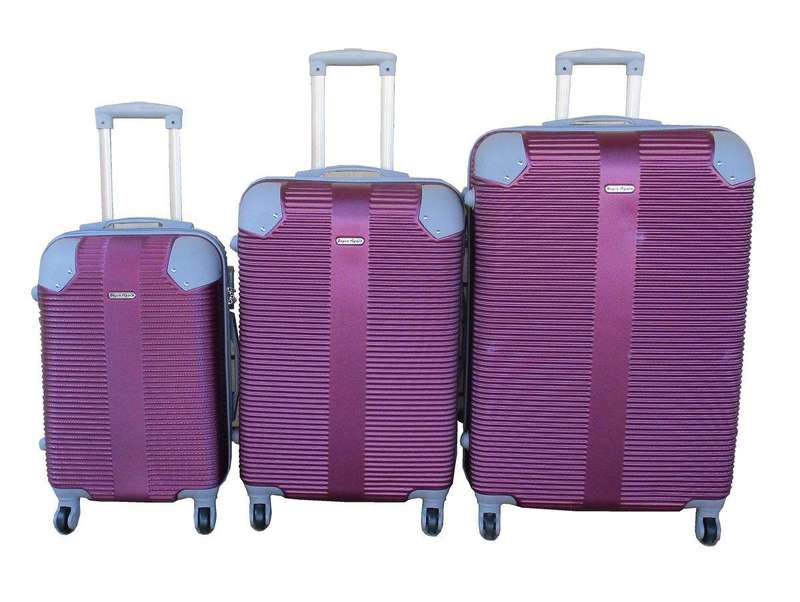SMTE 3-Piece Travel 28-Inch Luggage Suitcase Bag Set - Stylis - Purple with keychain