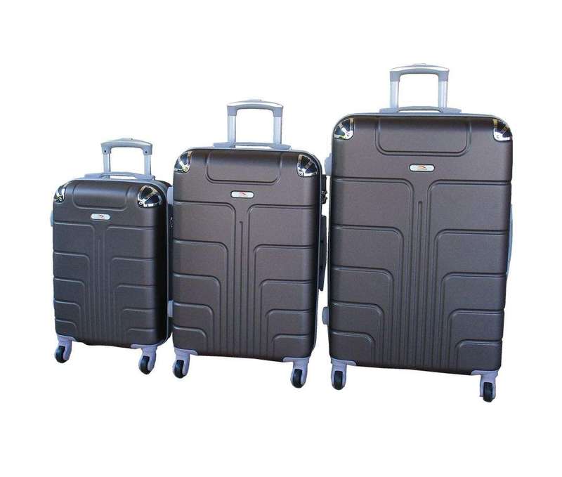 SMTE 3-Piece Travel 28-Inch Luggage Suitcase Bag Set - Stylish - Brown with keychain