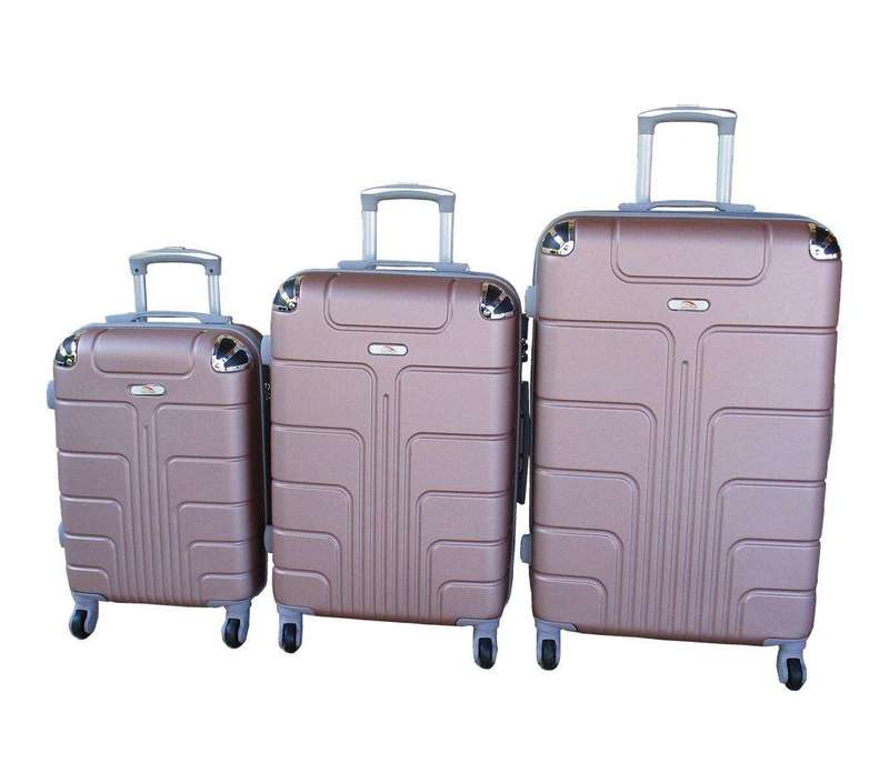 SMTE 3-Piece Travel 28-Inch Luggage Suitcase Bag Set - Stylish - Rose Gold with keychain