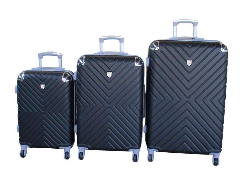 SMTE 3-Piece Travel 28-Inch Luggage Suitcase Bag Set - Stylish - Black with keychain