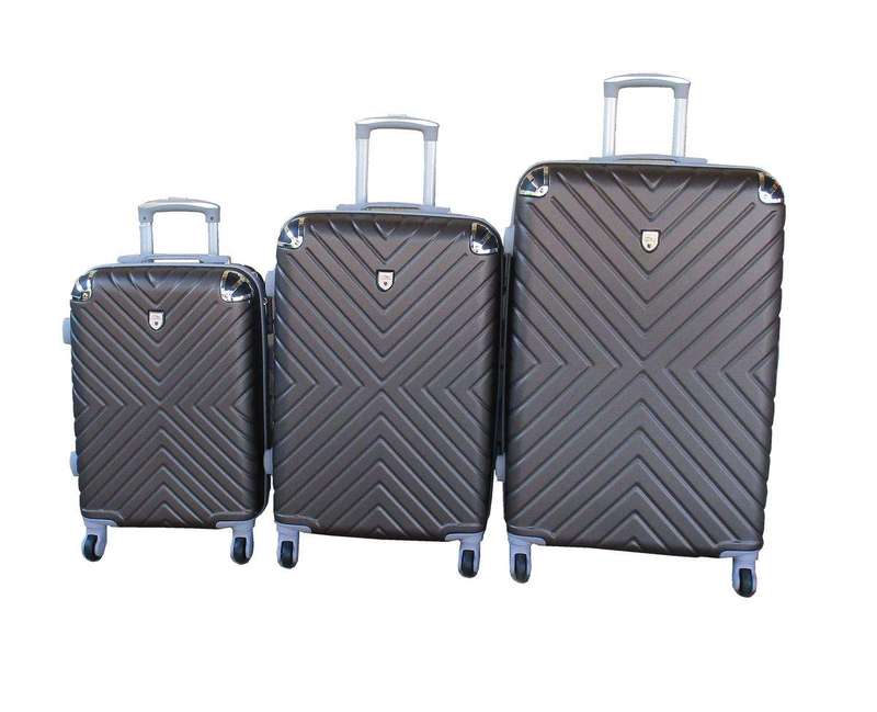 SMTE 3-Piece Travel 28-Inch Luggage Suitcase Bag Set - Stylish - Brown with keychain