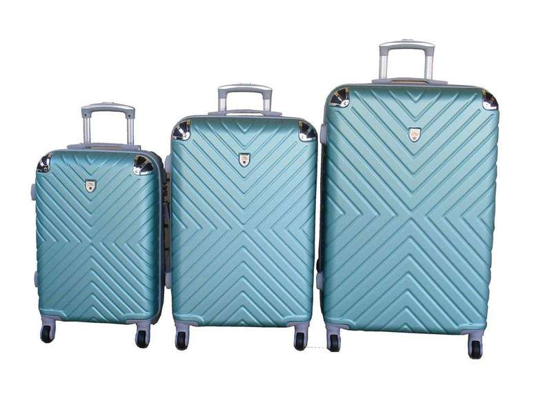 SMTE 3-Piece Travel 28-Inch Luggage Suitcase Bag Set - Stylish - Light Green with keychain