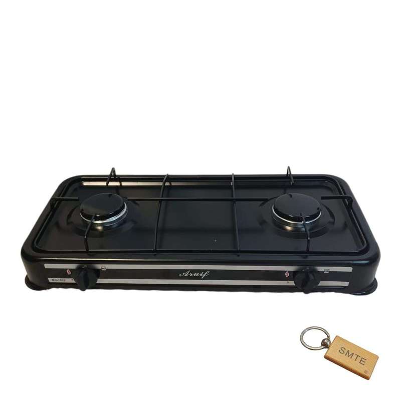 SMTE Efficient 2-Plate Gas Stove: Upgrade Your Kitchen Today-Black+Smte Keyring with keychain