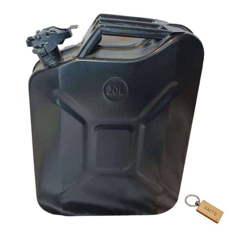 SMTE Premium 20L Jerrycan: Liquid Storage Solution + Smte Keyring - Black with keychain