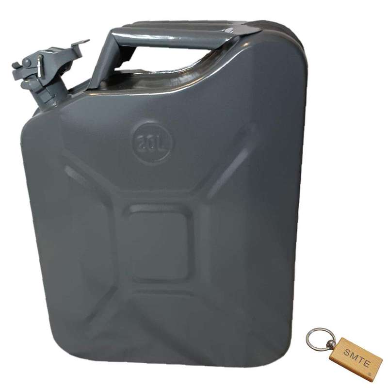SMTE Premium 20L Jerrycan: Liquid Storage Solution + Smte Keyring - Silver with keychain