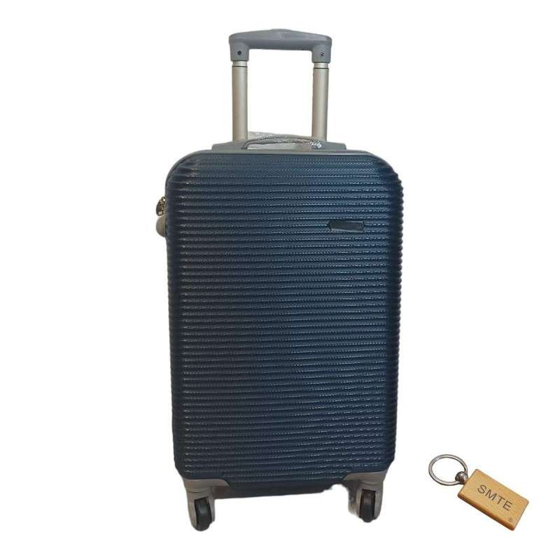 SMTE Durable Elegance: Suitcase Small 55cm with Smte Keyring - 1 Piece - Dark Blue with keychain