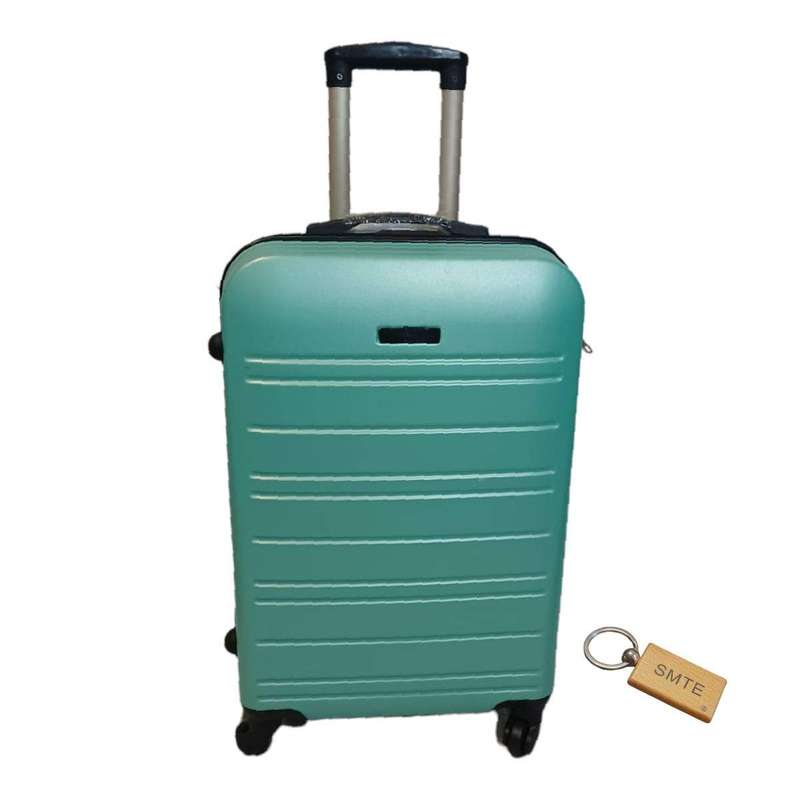 SMTE Durable Elegance: Suitcase Small 55cm with Smte Keyring - 1 Piece - Green with keychain